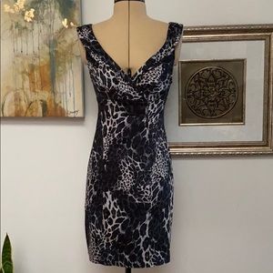 NWOT Guess Black Leopard Cocktail Dress